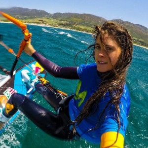 Gisela Pulido: trotzt gerade (Montag, kurz nach 9 Uhr) der "Düse" zwischen La Gomera und La Palma. Foto: Movistar