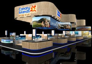 Kanarenpavillon in London: Werbung auf der World Travel Market, einer der größten Tourismusmessen der Welt. Foto: Promotur