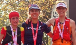 Chaverot, Ragna und Debats: Spitzen-Bergläuferinnen bei der Transvulcania 2017. Foto: TRV Rennleitung