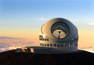 Modell des TMT-Prototyps: Die Entscheidung, ob das Thirty Meter Telescope auf Hawaii oder La Palma gebaut wird, verchiebt sich durch einen aktuellen Richterspruch in Richtung Pazifik. Foto: TMT-Konsortium