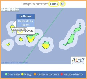 AEMET-Wetterprognose für Freitag: Starkregen auf der Isla Bonita - lang ersehnt vor allem im Westen der Insel.