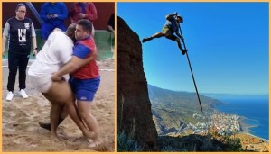 Lucha Canaria und Salto del Pastor: Die beiden Traditionssportarten sind jetzt Kulturgüter der Kanaren. Fotos: Federacion insular de Lucha Canaria La Palma/Facundo Cabrera