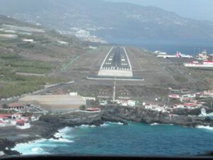 Nur noch wenige Sekunden bis zur Landung in La Palma.