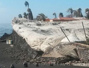 Sturmschäden in der Landwirtschaft: Vor allem Bananen-Fincas sind betroffen. Foto: Obras Publicas Cabildo