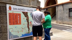 Zeitgemäße Infos in San Andrés y Sauces: QR-Code auf großen Tafeln mit Touristeninfos. Foto: Gemeinde