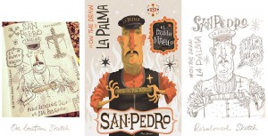 #Onthedraw: Diese Skizzen entstanden bei Steves Besuch im Zigarrenmuseum in San Pedro - zuhause malte er den Puro-Man fertig. Fotos: Steve Simpson