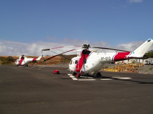 Hatten diesen Sommer zum Glück nicht viele Einsätze: die in Puntagorda stationierten BRIF-Helis. Foto: Cabildo