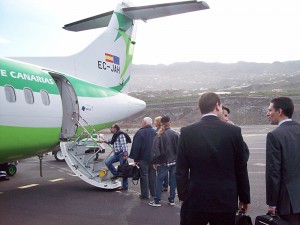 Binter Canarias: Gestern blieben die Inselhüpfer am Boden, die erste Maschine nach La Palma wurde heute morgen gecancelt. Foto: La Palma 24