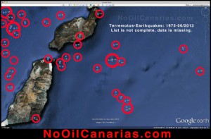 Die Kanaren sind Hotspot-Inseln - und der rumort immer noch: Deshalb sorgen sich die Erdöl-Gegner vor allem um Erdbeben und andere geographische Unwägbarkeiten bei den Probebohrungen. Diese Bedenken haben sie der Europäischen Kommission vorgelegt, eine Arbeitsgruppe ist mit deren Untersuchung beschäftigt. Grafik: No-Oil-Canarias