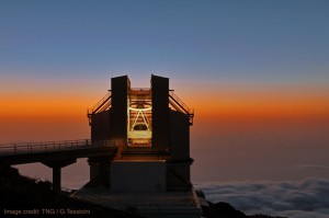 Telescopio Nazionale Galileo auf La Palma: In diesem italienischen Observatorium steht einer der beiden besten Spektrographen der Welt - HARPS-N. Der andere ist HARPS-S in Chile. Foto: Giovanni Tessicini