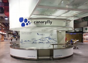 Canaryfly-Büro auf dem Airport von Santa Cruz de La Palma: Flugreservierungen via Telefon, Reisebüros, Online-Agenturen, Canaryfly-Website oder -Büros auf den Flughäfen. Canaryfly-Foto