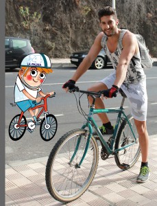 Yovany y yo: nos fuimos con bici en el gimnasio.