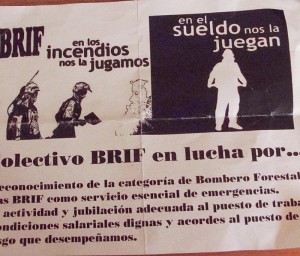 Sie verdienen nicht viel und sie haben kein Geld für große Werbeaktionen: Flugblatt, das die Waldbrand-Bekämpfer der BRIF derzeit auf La Palma verteilen. Foto: La Palma 24