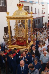 Subida de la Virgen am vergangenen 5. August: Die Jungfrau vom Schnee ist wieder in ihrem Santuario in Las Nieves - die Bajada 2015 ist zu Ende. Foto: Santa Cruz de La Palma