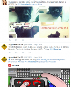 #112Canarias: Diese Twitter-Seite zeigt, dass hier Infos aller Art - sogar die Suche nach einem verlorerengegangenen Hund - eingestellt werden.