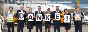 Die Crew bedankt sich: Condor wurde von den Kunden zum Liebling erkoren. Foto: Condor