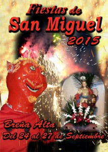 Fiesta San Miguel in Brena Alta: Umzug mit Dickköpfen und Reisen, und der Teufel tanzt.