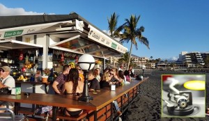 Kiosko Ocean Drive am Strand von Puerto Naos: LLAM Street & Music legen auf. Foto: Kiosko