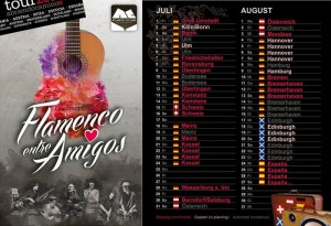 Vorläufiger Tourneeplan von Flamenco entre Amigos aus La Palma: drauflklicken und groß sehen.