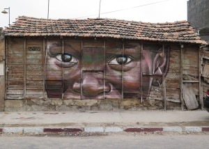 Sabotaje al Montaje: Wandbild beim Senegal-Festival 2015. Foto: Matías