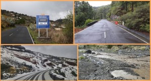 Zufahrten zum Roque in Ost und West: bleiben bis auf Weiteres noch geschlossen - Hochwasser im Barranco de las Angostias.