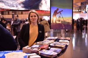 Inseltourismusrätin Alicia Vanoostende auf der FITUR in Madrid: Nach den Erfolgen in 2016 gitl es nun, die Connections mit Airlines und Reiseveranstaltern zu festigen und auszubauen. Foto: Cabildo