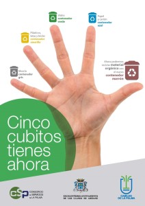 Cinco cubitos tienes ahora: La Palma wirbt für die fünf Wertstofftonnen, die es in El Paso und Los Llanos gibt.