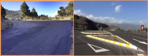 Gute Fahrt: neuer Asphalt auf der Straße zum Refugio de El Pilar und an der Kreuzeung nach Los Cancajos. Fotos: Cabildo