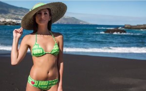 Bademodenschau in Los Cancajos: Dieser Bikini trägt den Namen Miss Taburiente. Foto: La Palma Artesanía