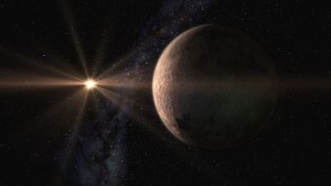 Künstlerische Darstellung der Super-Earth GJ 625 b und ihres Sterns GJ625 (Gliese 625). Credit: Gabriel Pérez, SMM (IAC).