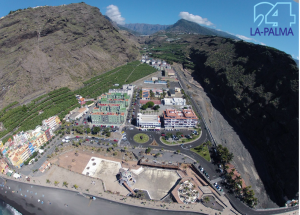 Tazacorte-Puerto von oben: Rechts sieht man hier sehr schön den Barranco de Angustias. Foto: La Palma 24