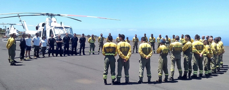 BRIF-Station in Puntagorda: Auch hier wurde eine Gedenkminute für Fran Santana eingelegt, der beim Waldbrand im August 2016 beim Einsatz ums Leben kam. Foto: Cabildo