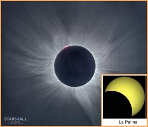 Sonnenfinsternis am 21. August 2017: total über den USA - partiell über den Kanaren sichtbar. Fotos: IAC/APP