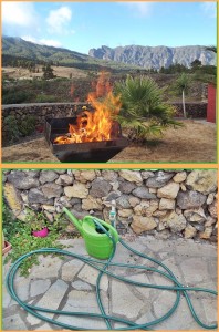 Die Waldbrandgefahr ist im extremen Bereich: offene Feuer im Garten sind verboten - beim Grillen immer einen Schlauch oder eine Gießkanne bereit halten. Fotos: La Palma 24