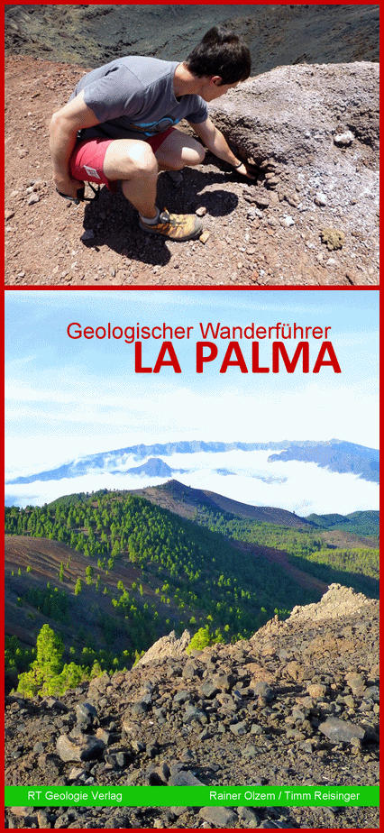Foto oben: Timm Reisinger hält seine Hand in eine Spalte des Teneguía, aus der noch immer warmes Kohlendioxid aufsteigt. Noch mehr geologische Berichte von Exkursionen auf La Palma finden sich im Geologischen Wanderführer.