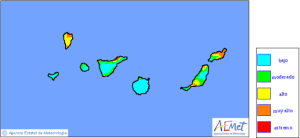 Die Risikografik der AEMET zeigt es: Die Waldbrandgefahr auf La Palma ist immer noch hoch!