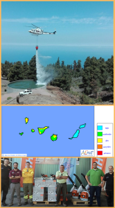 Waldbrandsaison auf La Palma: Die gelben Engel der BRIF mit ihren in diesem Jahr erstmals weißen Helis (oben) sind abgezogen