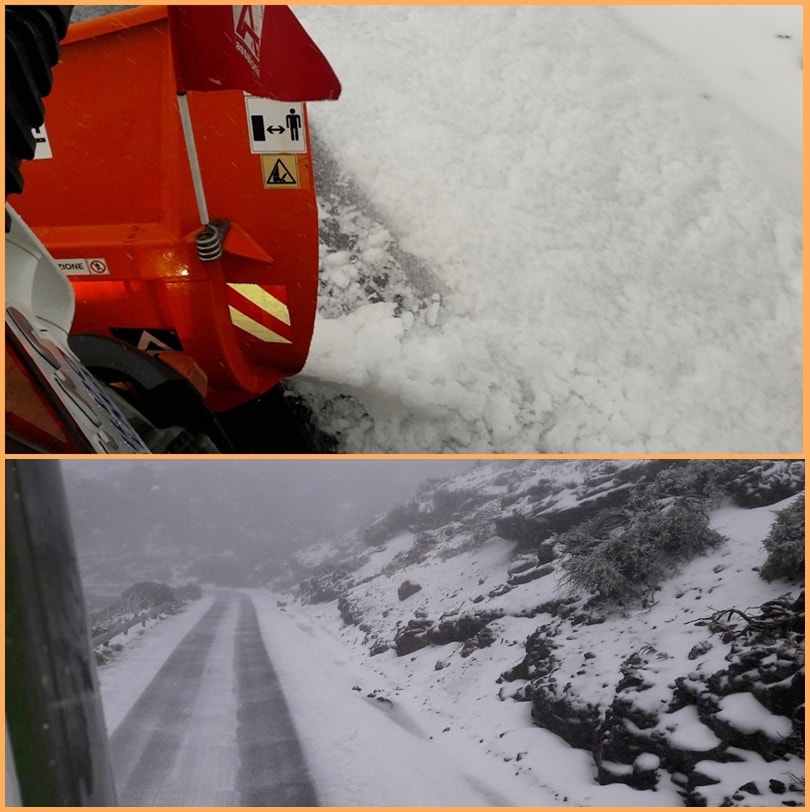 Erster Schnee des Jahres auf dem Roque. Ein vom spanischen Festland angereistes Tiefdruckgebiet beschert den Kanarischen Inseln kühle Temperaturen und Regen. Über 1.800 Meter fällt seit dem gestrigen Montag, 29. Januar 2018, Schnee. Das Cabildo hat die beiden LP-4-Zufahrten zum Roque de Los Muchachos gesperrt. Auch am Dienstag, 30. Januar, warnt die Staatliche Wetteragentur AEMET in den Cumbres von La Palma mit der Vorwarnstufe Gelb vor Schneefällen. Am Mittwoch soll alles wieder im grünen Bereich sein.