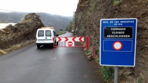 Eine der gesperrten Straßen: Die LP-214 Los Brecitos. Foto: Cabildo