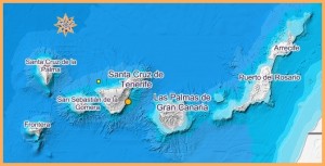 Seebeben nördlich von La Palma: war auf der Insel allerdings nicht spürbar. Grafik: IGN