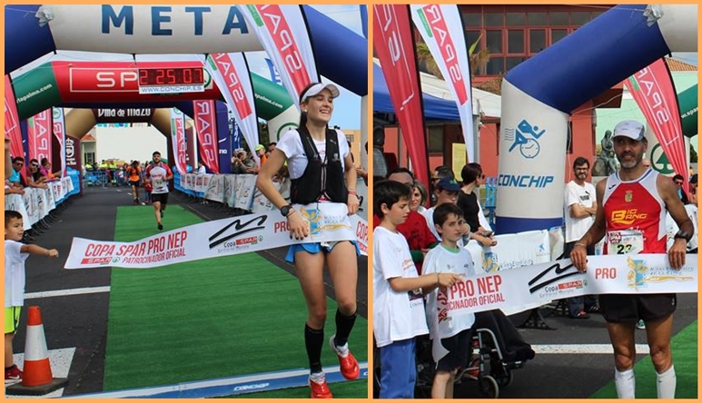 Gewinner beim ersten Spar-Pokal-Lauf. Beim Breña Baja Mágica Trail am vergangenen Sonntag liefen Víctor Luis Concepción vom Club Deportivo Bing Bang und Moana Kehres vom Club Deportivo Hiera auf Platz 1 des Siegertreppchens. Dieses Rennen war das erste von sechs, in denen die TeilnehmerInnen im Laufe 2018 um die Copa Spar pro NEP kämpfen. Die Erlöse kommen den behinderten Kids vom Verband Niños Especiales de La Palma (NEP) zugute. Der nächste Lauf ist der Mazucator am 3. Juni 2018 in Mazo.
