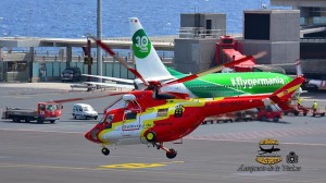 Der GES Heli: steht am Airport ständig für Einsätze bereit. Foto: Carlos Díaz