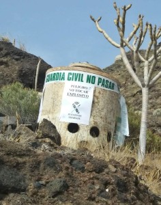 Wird heute gesprengt: Bombe aus dem zweiten Weltkrieg in Tijarafe. Foto: Guardia Civil