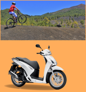 Der/die JahresgewinnerIn kann zwischen einem Tag E-Bike-Fahren oder einer Tour mit dem Honda-Roller von La Palma 24 wählen. Es gibt jeweils zwei Gefährte, damit ein(e) PartnerIn mitfahren kann.