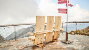 Edelweiss: Bänke auf Gipfeln in der Schweiz.