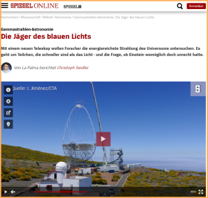 Spiegel Online-Reportage: Alles übers LST-1 auf La Palma.