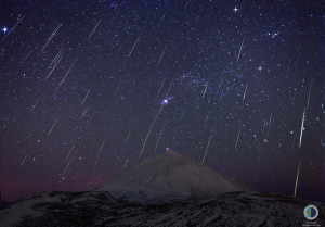 Geminiden über Teide auf Teneriffa: