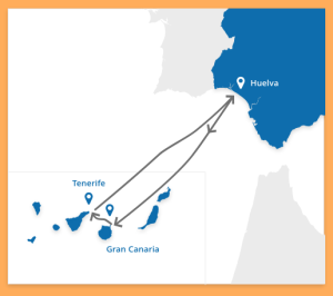 Dreiangel von Huelva über Gran Canaria nach Teneriffa und zurück: Die Route der 