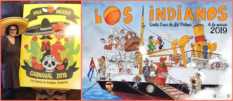 Die Motoren laufen langsam an: Los Llanos (links) und Santa Cruz präsentieren ihre Karnevalsplakate.