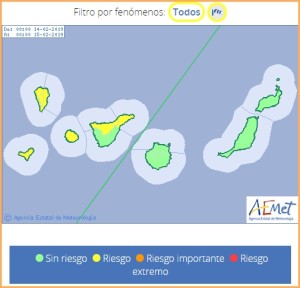 Gelber Alarm auf ganz La Palma: Sturmböen bis zu 75 Sachen fegen über die Insel.